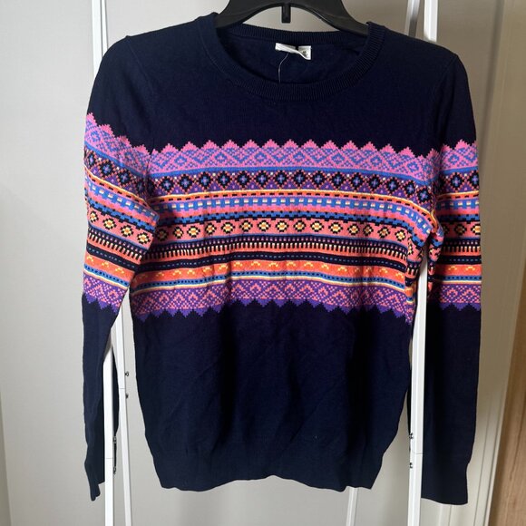 GAP Sweaters - Gap Navy Blue Sweatshirt with Bright Design Stripe